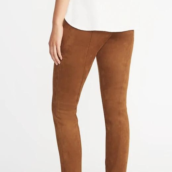 High-Rise Stevie Faux-Suede Ponte-Knit Pants New - Picture 4 of 8